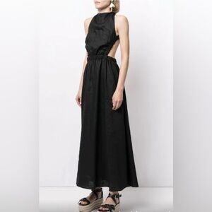 SIR the label Black Linen Maxi Dress, Size AU 0 (US 2)